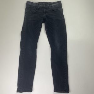 R13 BOY SKINNY Black Stretch Distressed Pants Jeans W25